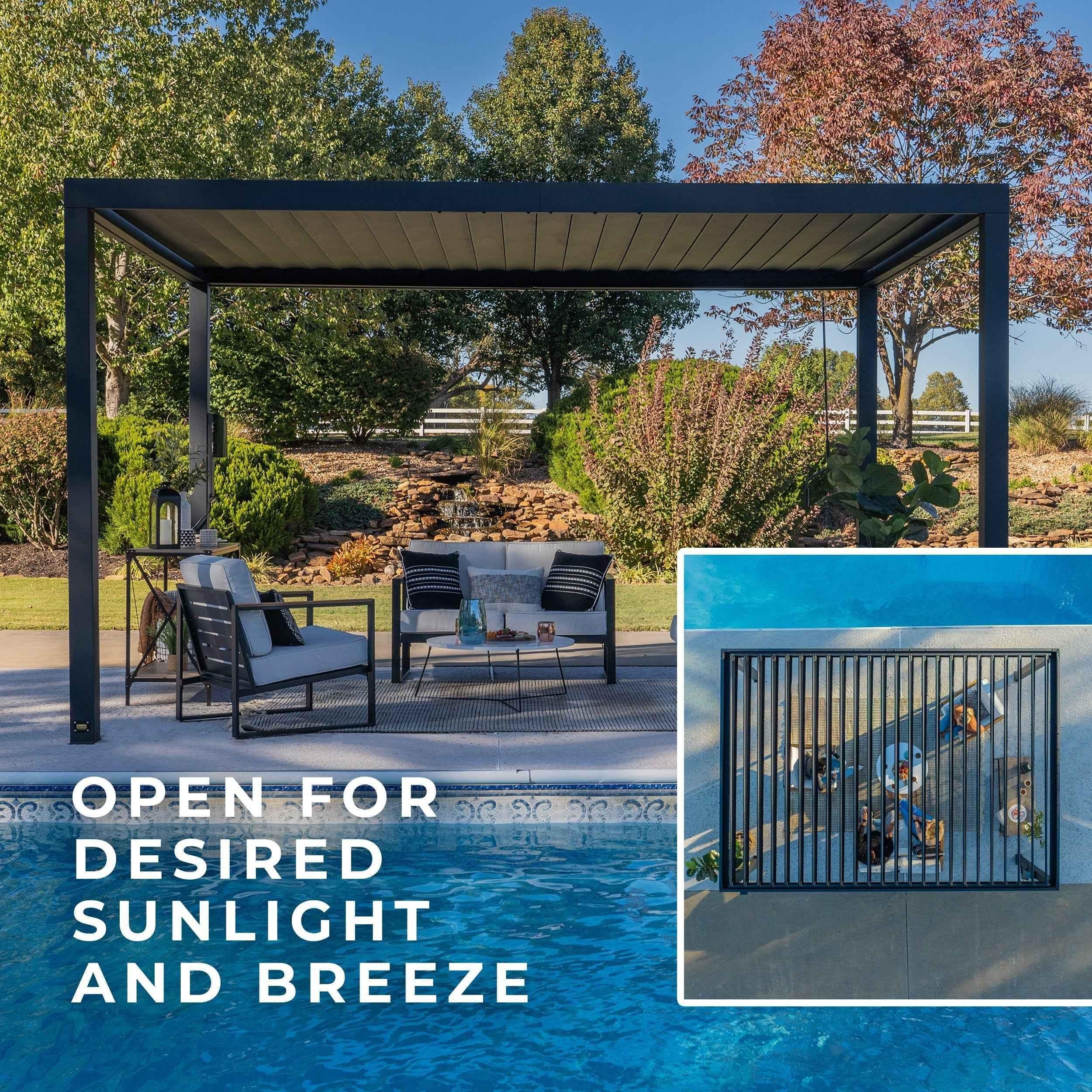 Backyard Discovery 14x10 Sarasota Steel Louvered Pergola.