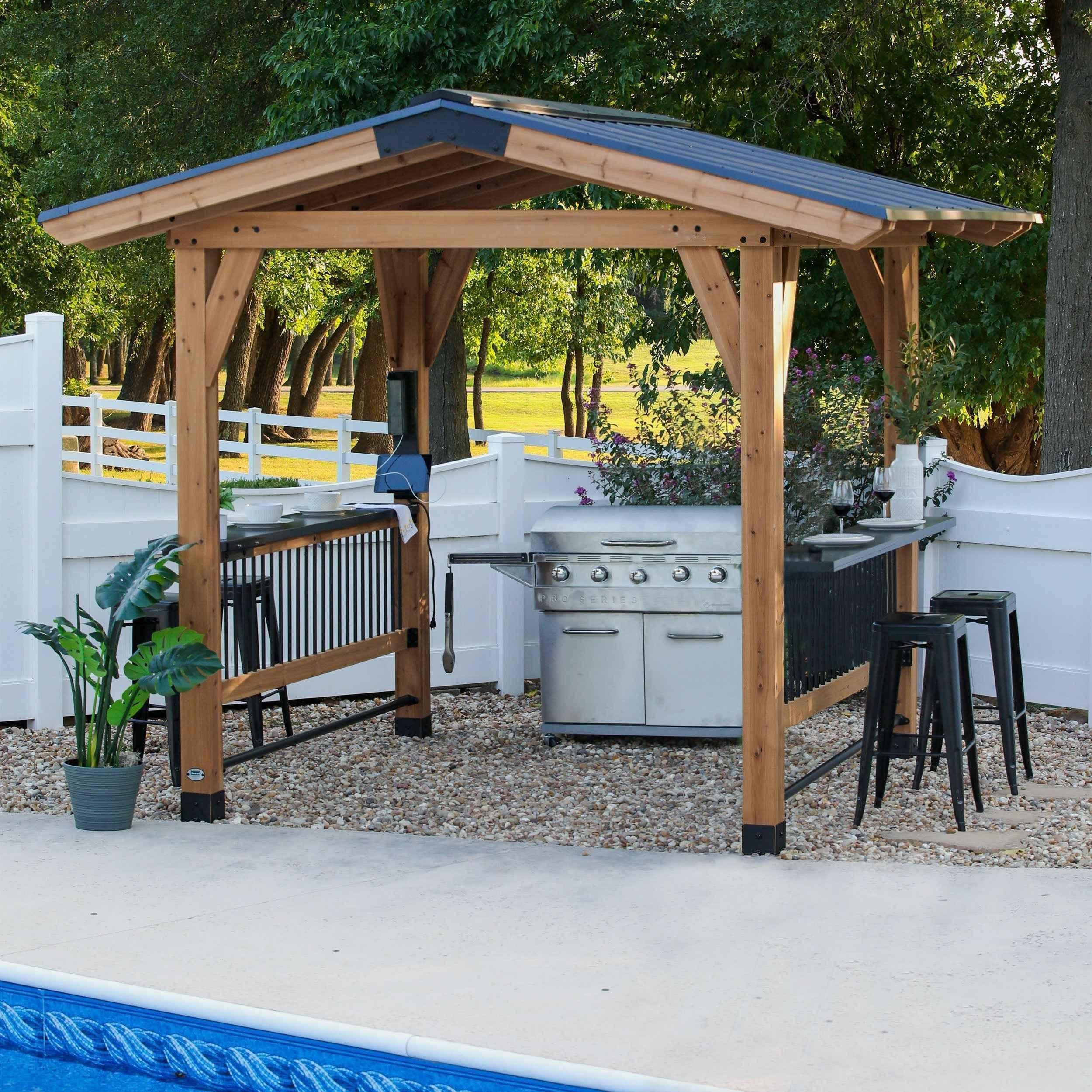 Backyard Discovery Granada Grill Gazebo with Outdoor Bar.